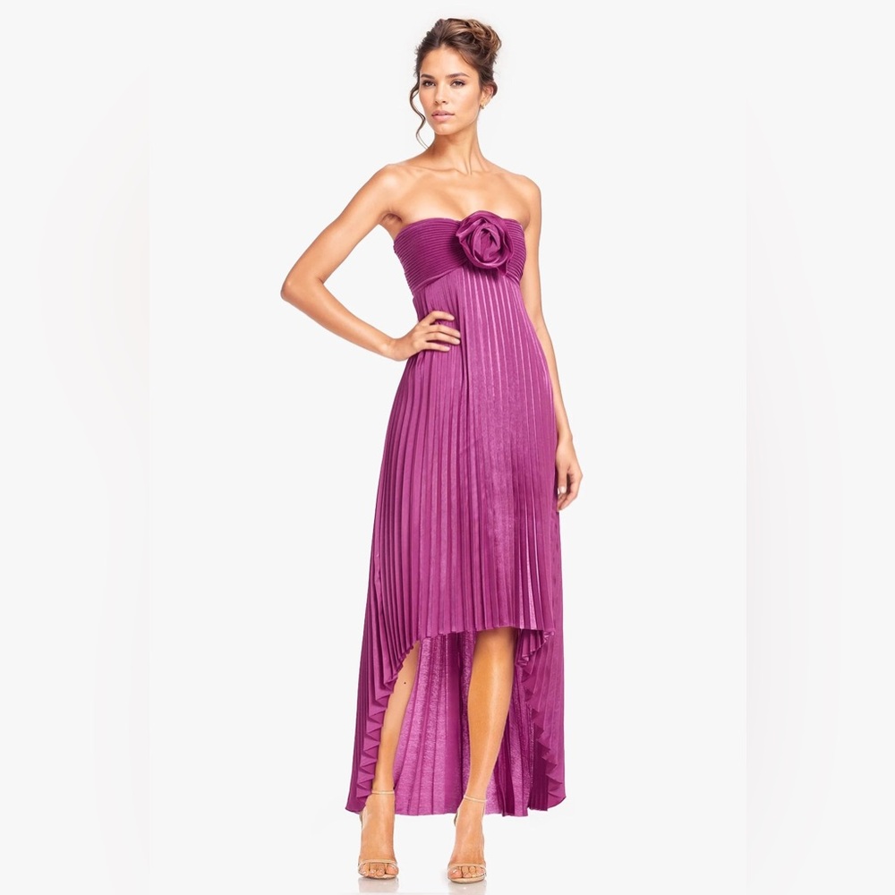 The Liliana Fuchsia Strapless High-Low Cocktail Dress